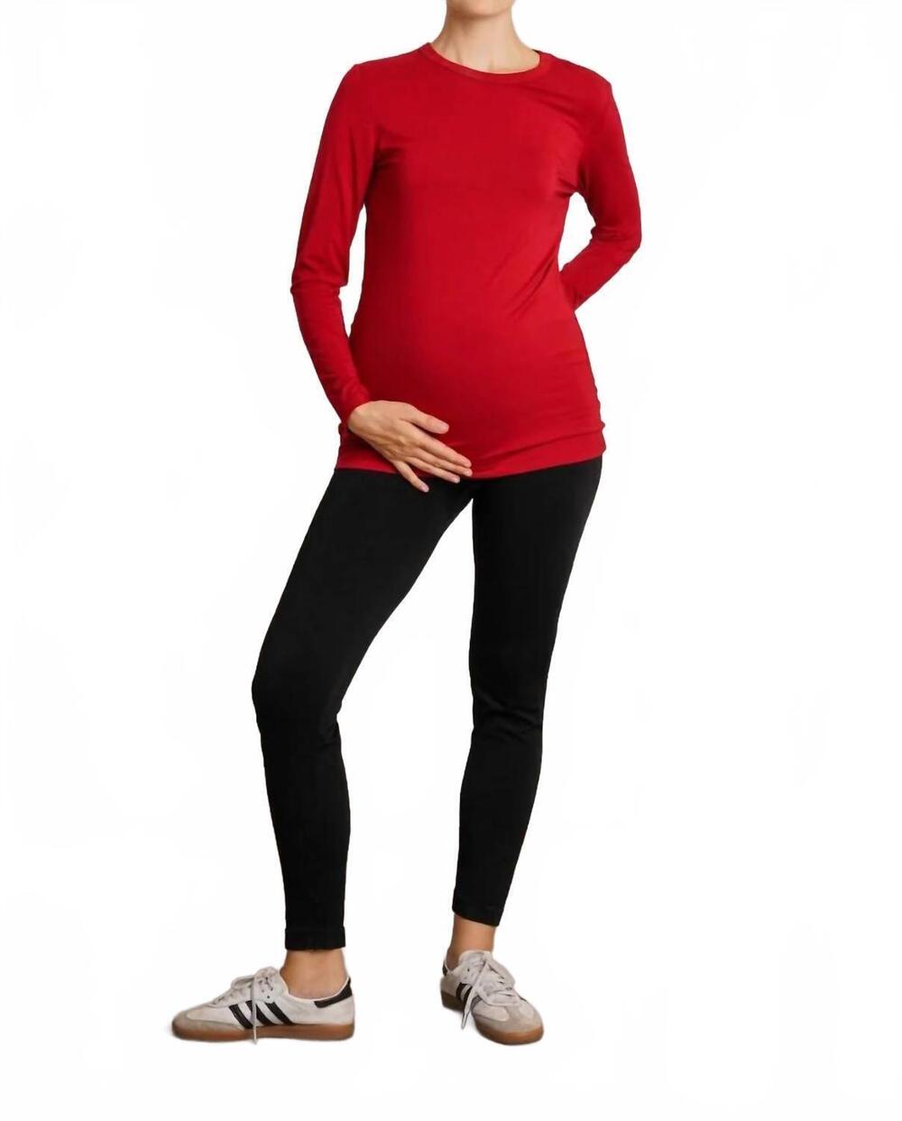 NEW NOM MATERNITY liv long sleeve tee - maternity in merlot